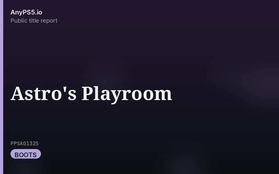 AnyPS5.io branded placeholder cover for Astro's Playroom. Not official box art.