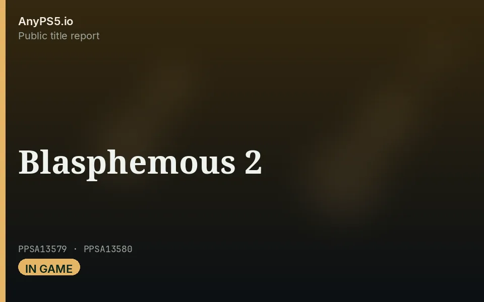 AnyPS5.io branded placeholder cover for Blasphemous 2. Not official box art.