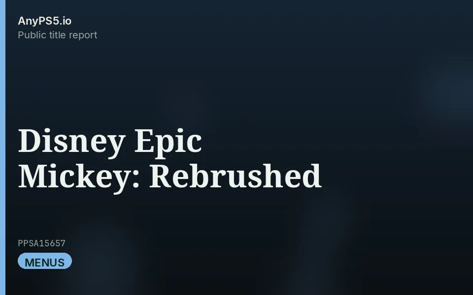 AnyPS5.io branded placeholder cover for Disney Epic Mickey: Rebrushed. Not official box art.