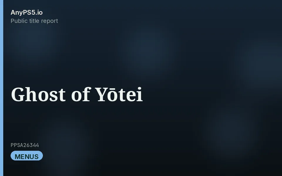 AnyPS5.io branded placeholder cover for Ghost of Yōtei. Not official box art.