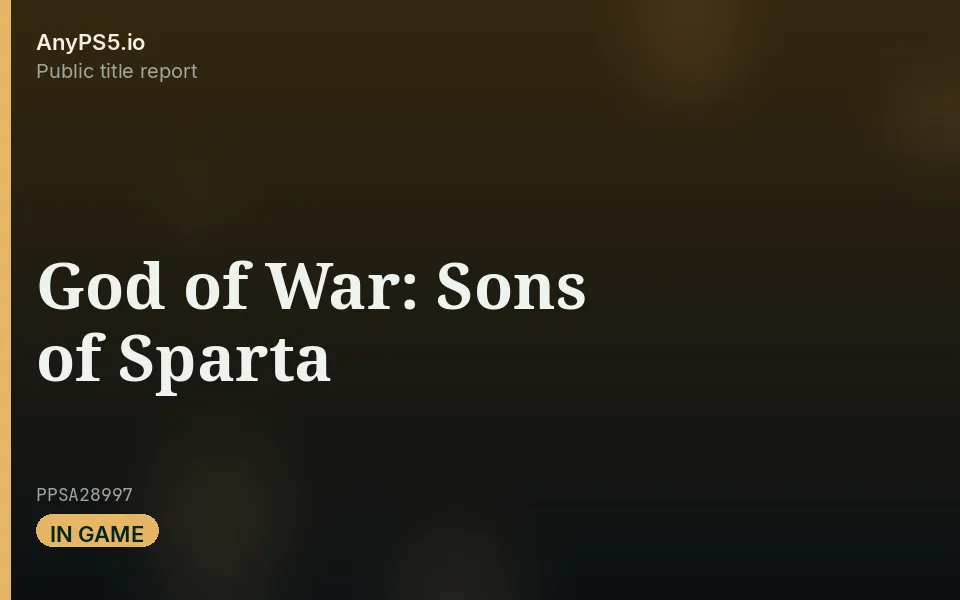 AnyPS5.io branded placeholder cover for God of War: Sons of Sparta. Not official box art.