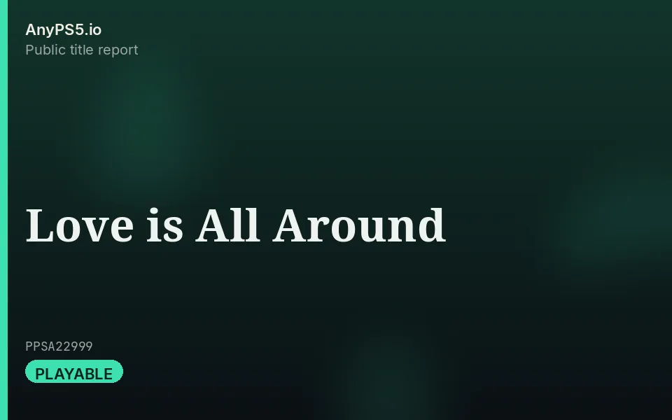 AnyPS5.io branded placeholder cover for Love is All Around. Not official box art.