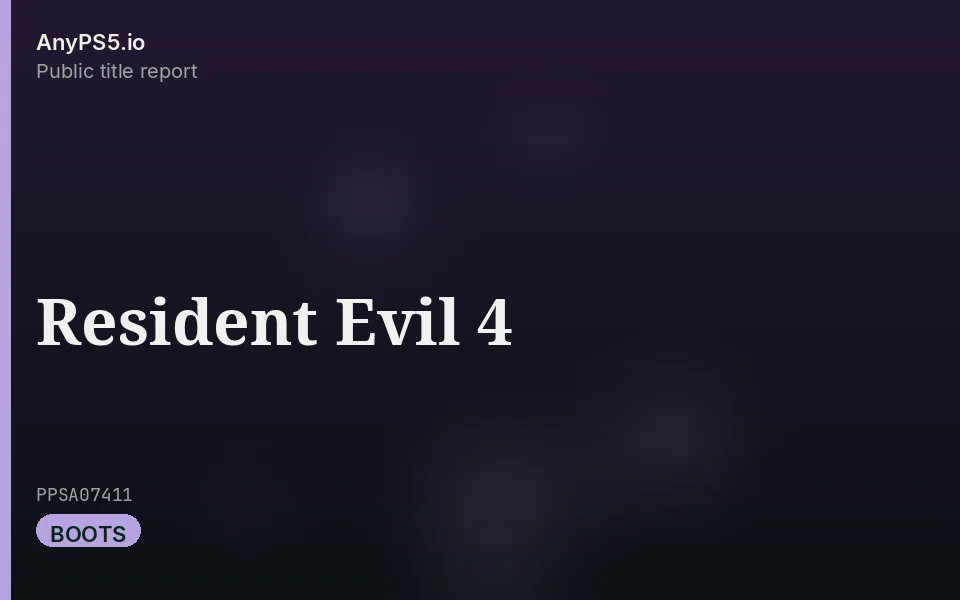 AnyPS5.io branded placeholder cover for Resident Evil 4. Not official box art.