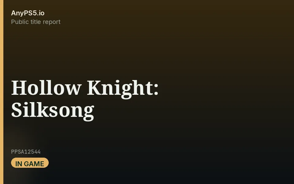 AnyPS5.io branded placeholder cover for Hollow Knight: Silksong. Not official box art.
