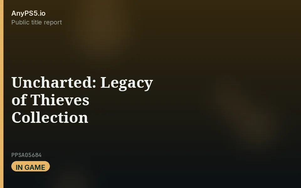 AnyPS5.io branded placeholder cover for Uncharted: Legacy of Thieves Collection. Not official box art.